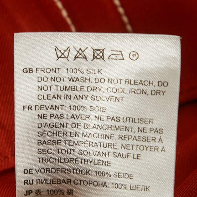 Pre Owned Toteme Orange Monogram Silk Pyjama Top M