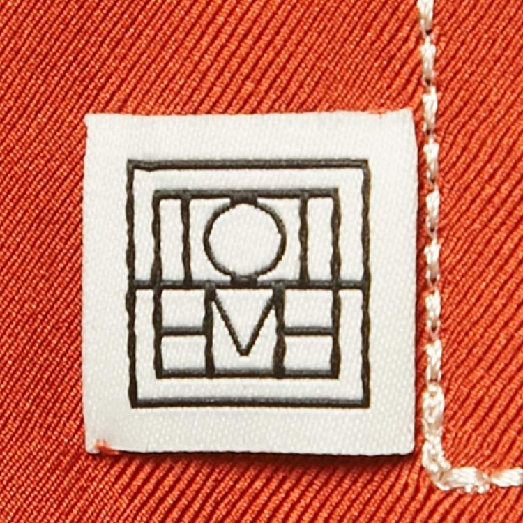 Pre Owned Toteme Orange Monogram Silk Pyjama Top M