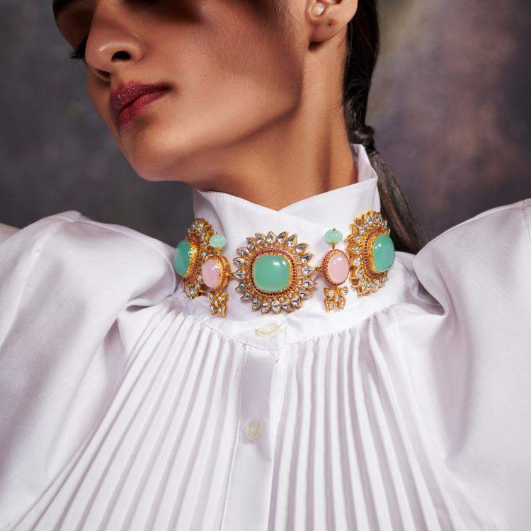 Pre Owned Aulerth x Tribe Amrapali Bouquet of Hyacinth choker C1-22