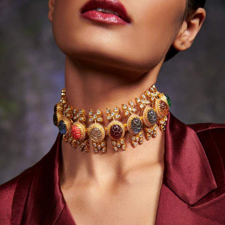 Pre Owned Aulerth x Tribe Amrapali Valley of flowers choker-cum-bracelet C1-22