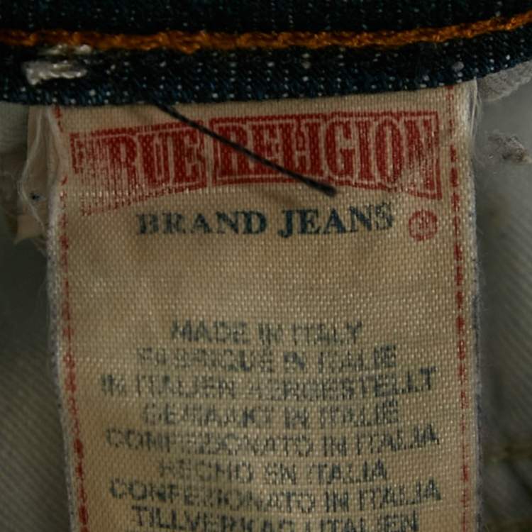 Pre Owned True Religion Blue Faded Denim Shannon Jeans M Waist 28"
