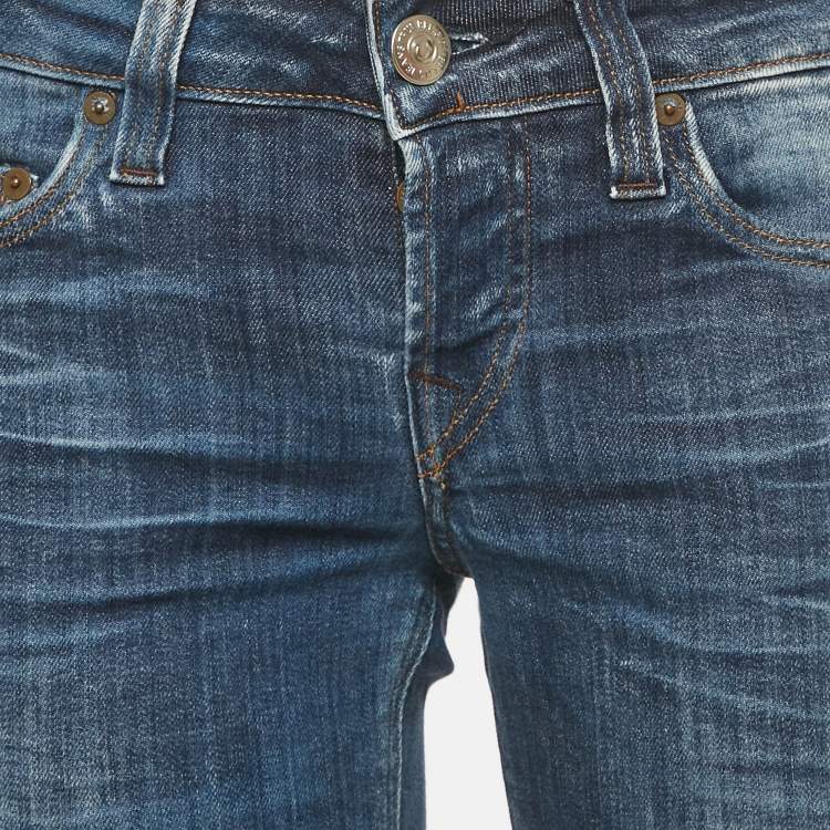 Pre Owned True Religion Blue Faded Denim Shannon Jeans M Waist 28"