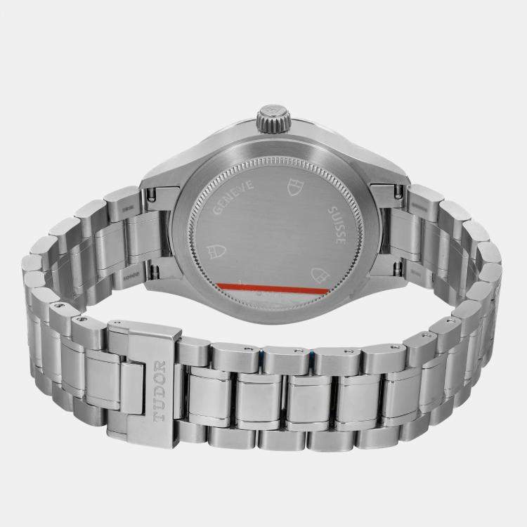 Pre Owned Tudor Black Stainless Steel  Style 12300-0002 Automatic Women's Wristwatch 34mm