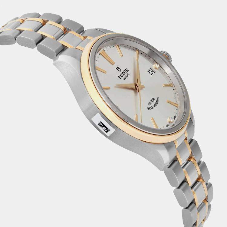 Pre Owned Tudor Silver Gold Stainless Steel  Style 12503-0005 Automatic Men's Wristwatch 38mm