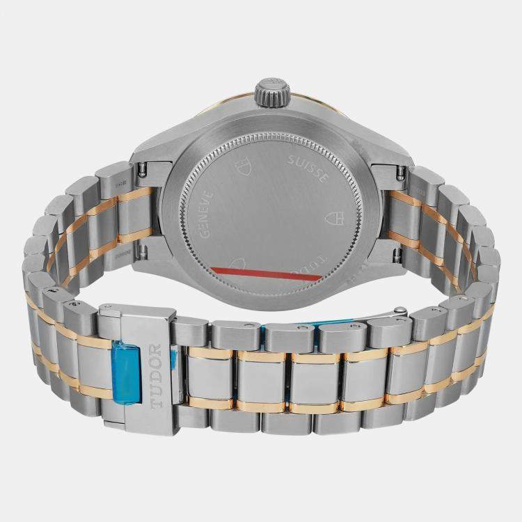 Pre Owned Tudor Champagne Diamond Yellow Gold Stainless Steel Style 12303-0004 Automatic Women's Wristwatch 34 mm 