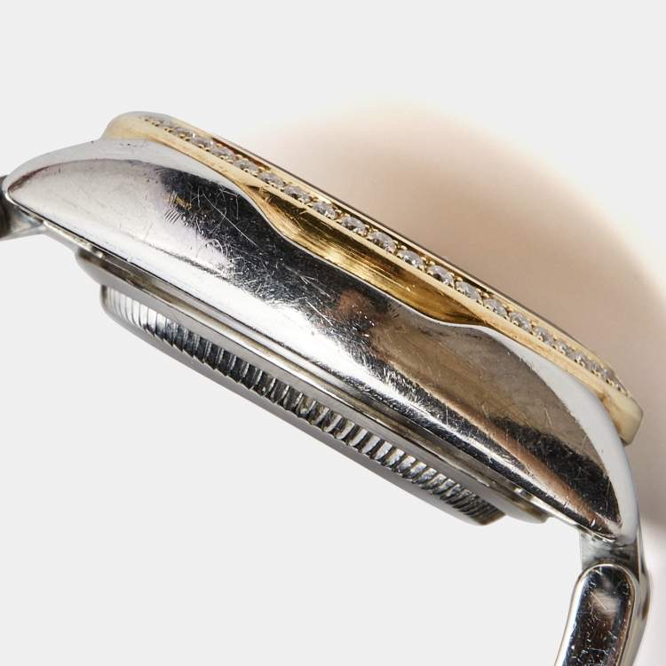 Pre Owned Tudor Champagne 18K Yellow Gold Stainless Steel Classic Date 22023-0012 Women's Wristwatch 28 mm