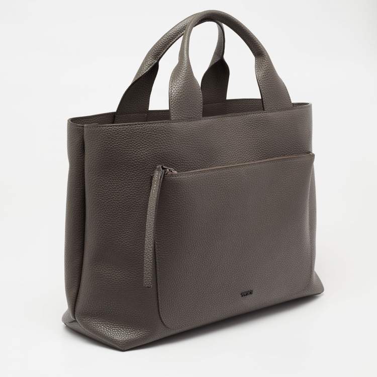 Pre Owned TUMI Grey Leather Satya Satchel