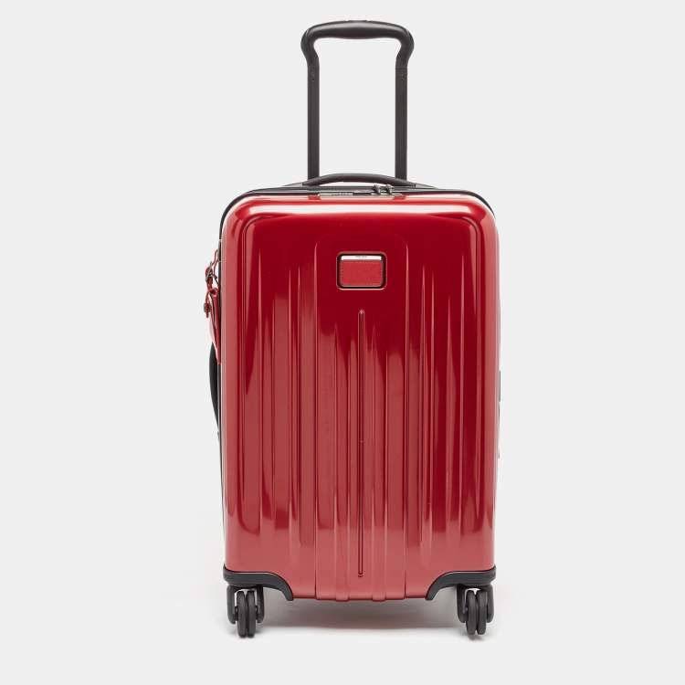 TUMI Red 4 Wheeled V4 International Expandable Carry On Luggage TUMI The Luxury Closet