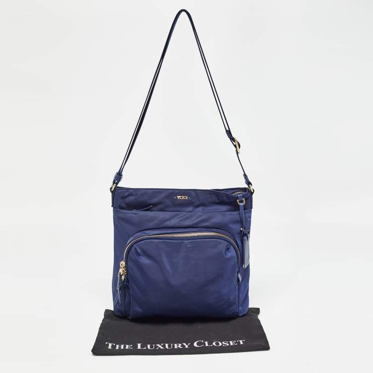 Pre Owned TUMI Navy Blue Nylon Voyageur Capri Messenger Bag
