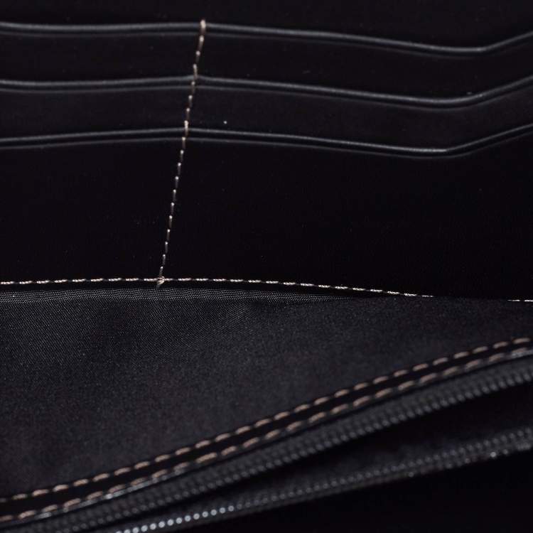 Pre Owned Tumi Black Leather Zip Around Wallet