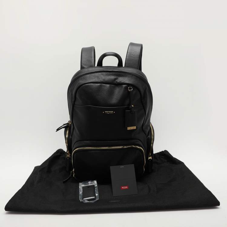 Pre Owned TUMI Black Leather Voyageur Calais Backpack