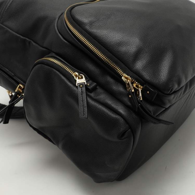 Pre Owned TUMI Black Leather Voyageur Calais Backpack