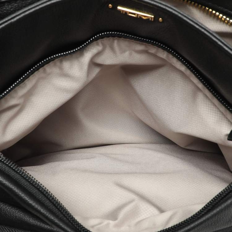 Pre Owned TUMI Black Leather Voyageur Messenger Bag