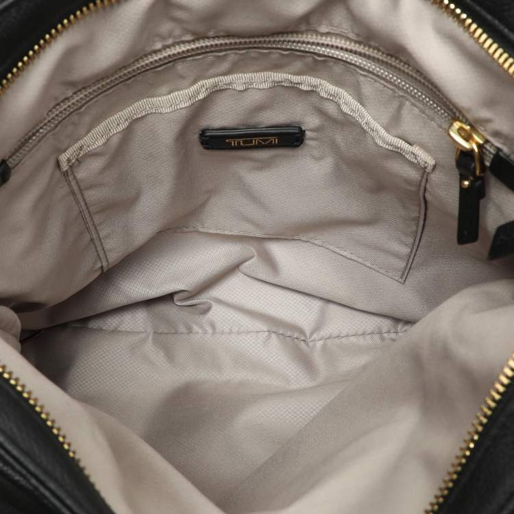 Pre Owned TUMI Black Leather Voyageur Messenger Bag
