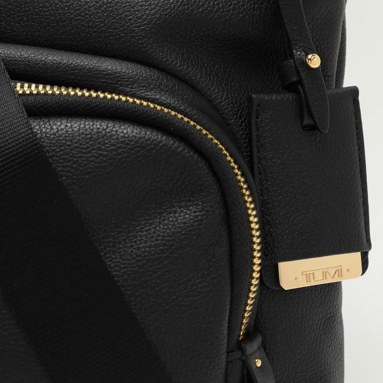 Pre Owned TUMI Black Leather Voyageur Messenger Bag