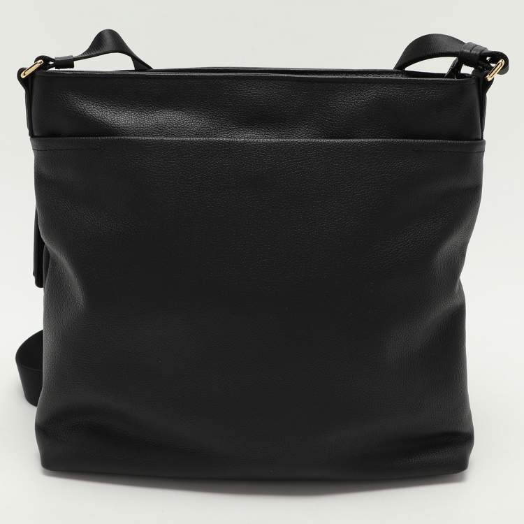 Pre Owned TUMI Black Leather Voyageur Messenger Bag