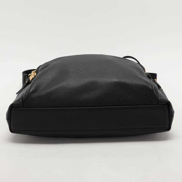 Pre Owned TUMI Black Leather Voyageur Messenger Bag