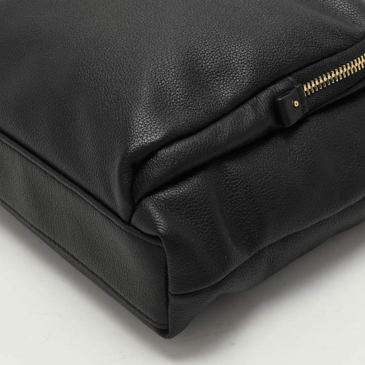 Pre Owned TUMI Black Leather Voyageur Messenger Bag
