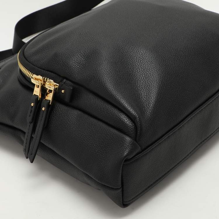 Pre Owned TUMI Black Leather Voyageur Messenger Bag