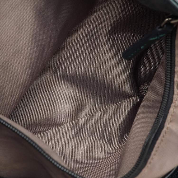 Pre Owned TUMI Dark Green Leather Shopper Tote
