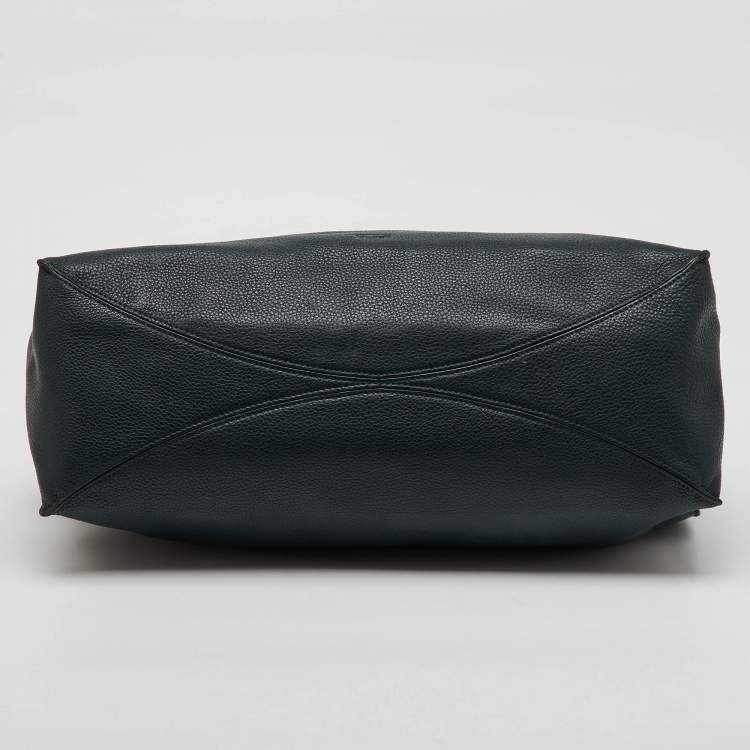 Pre Owned TUMI Dark Green Leather Shopper Tote