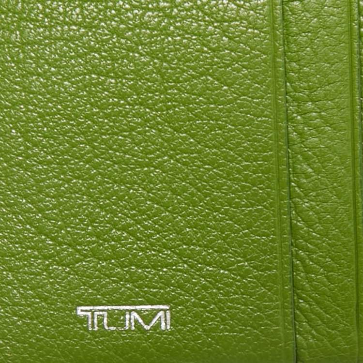 Pre Owned TUMI Green Leather Trifold Wallet