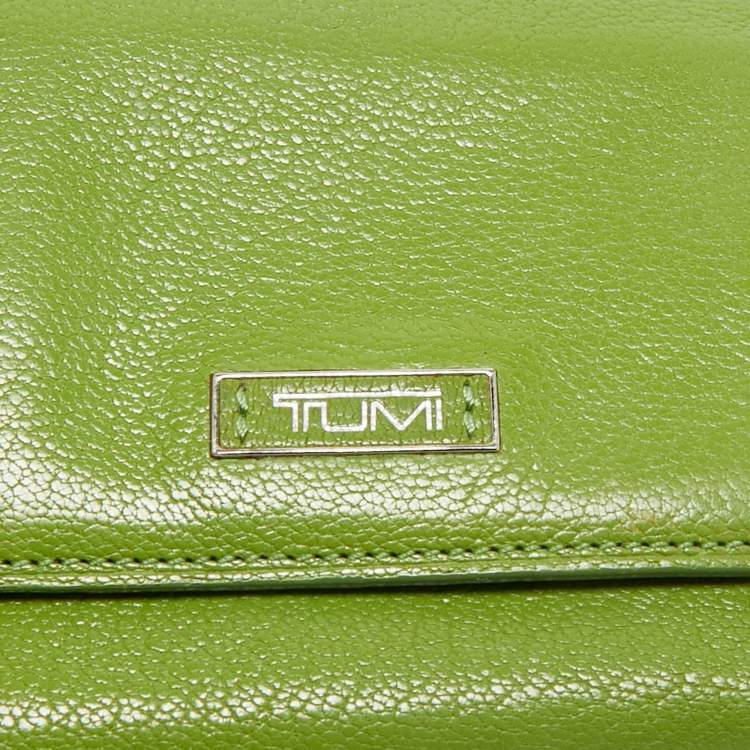 Pre Owned TUMI Green Leather Trifold Wallet