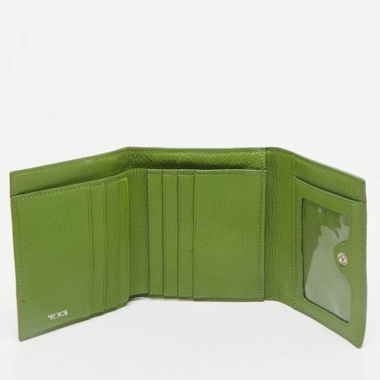 Pre Owned TUMI Green Leather Trifold Wallet