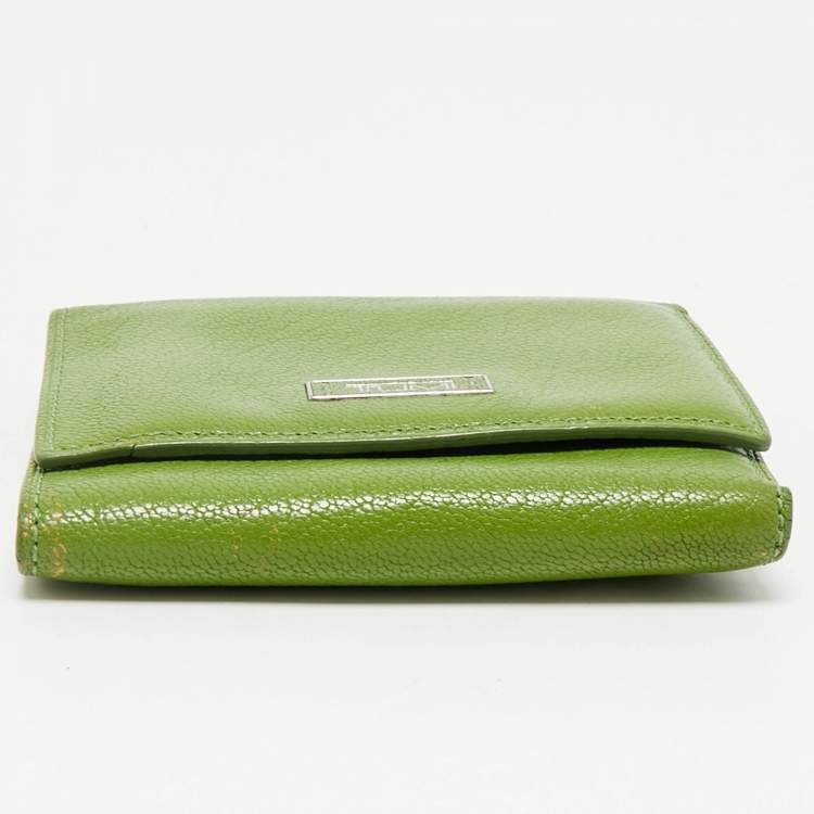 Pre Owned TUMI Green Leather Trifold Wallet