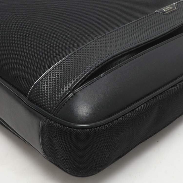 Pre Owned TUMI Black Nylon and Leather Hamilton Arrivè Briefcase Bag