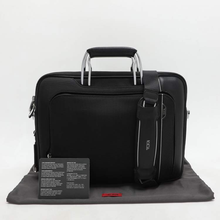 Pre Owned TUMI Black Nylon and Leather Hamilton Arrivè Briefcase Bag
