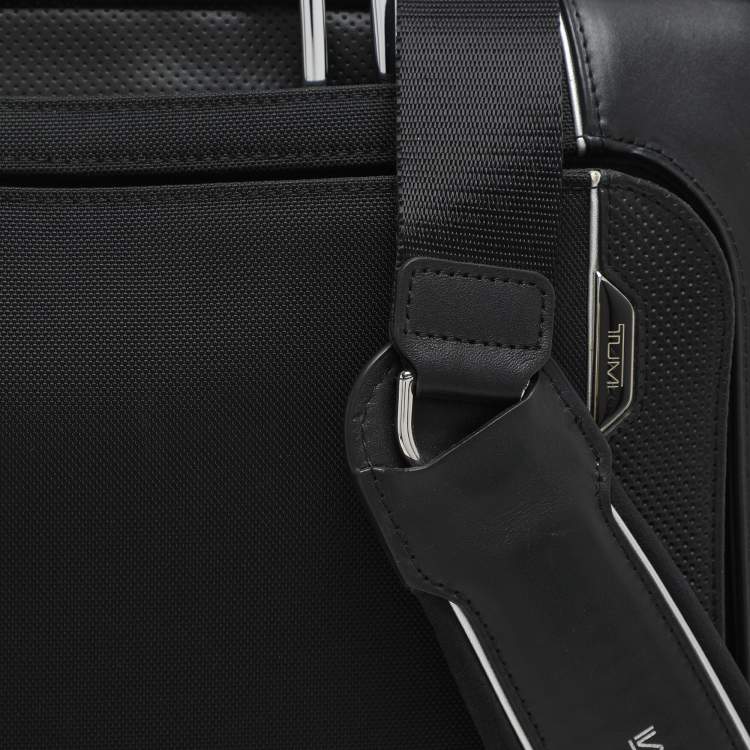 Pre Owned TUMI Black Nylon and Leather Hamilton Arrivè Briefcase Bag