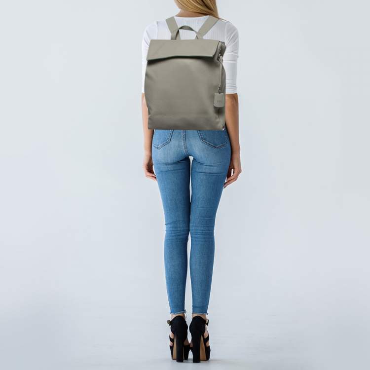 Pre Owned TUMI Beige Leather Kimbell Backpack