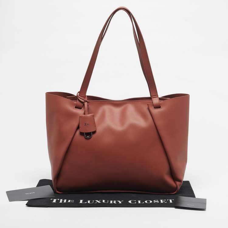 Pre Owned TUMI Brick Brown Leather Valorie Tote