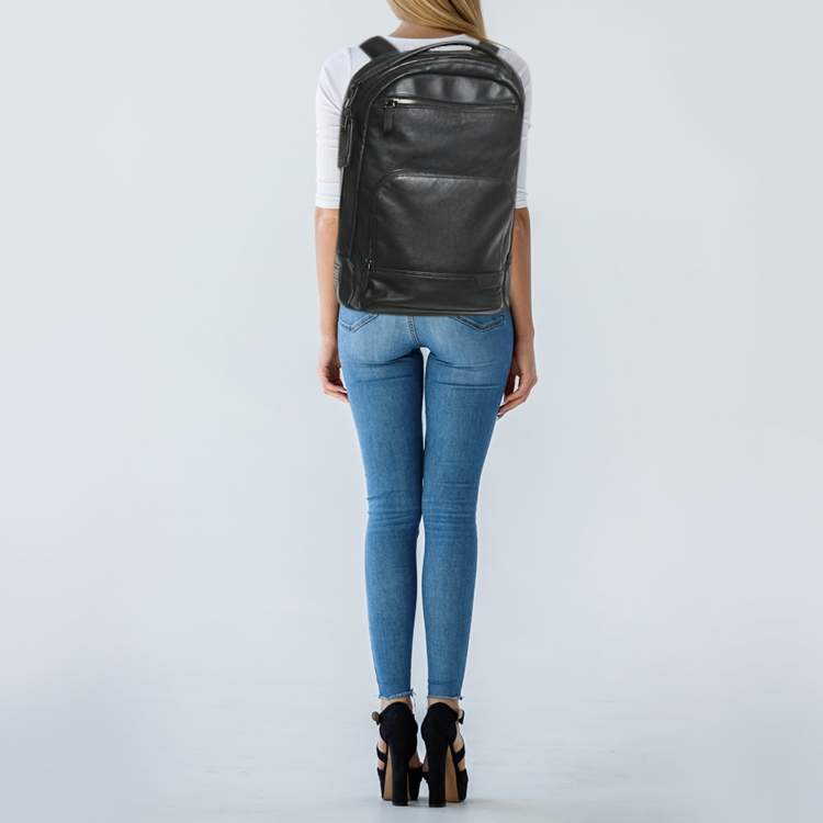 Pre Owned TUMI Black Leather Harrison Backpack