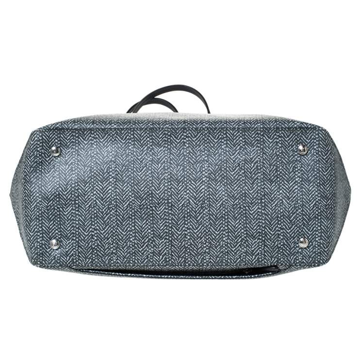Pre Owned Tumi Grey/Black Coated Canvas and Leather Shopper Tote
