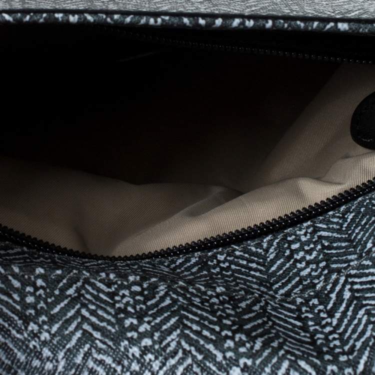 Pre Owned Tumi Grey/Black Coated Canvas and Leather Shopper Tote