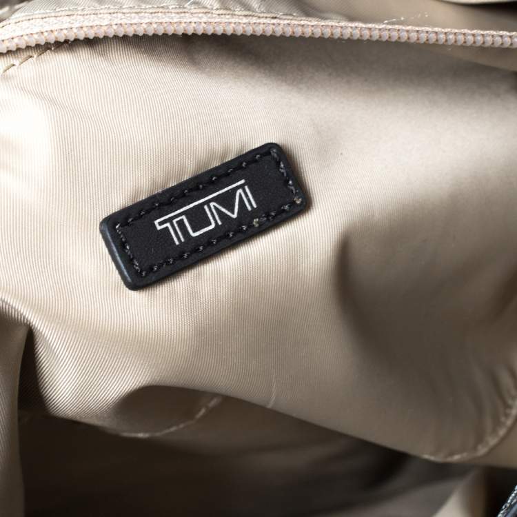Pre Owned Tumi Grey/Black Coated Canvas and Leather Shopper Tote