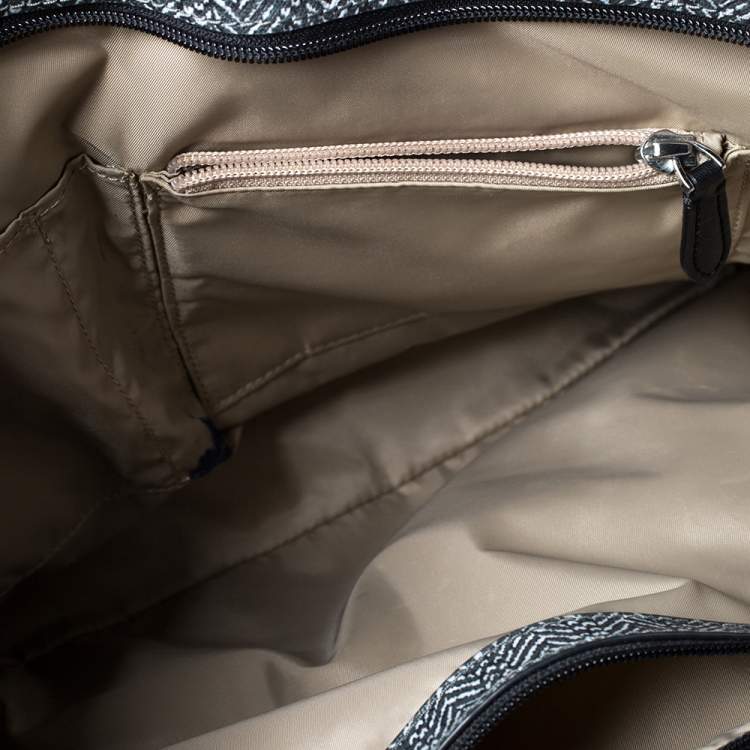 Pre Owned Tumi Grey/Black Coated Canvas and Leather Shopper Tote
