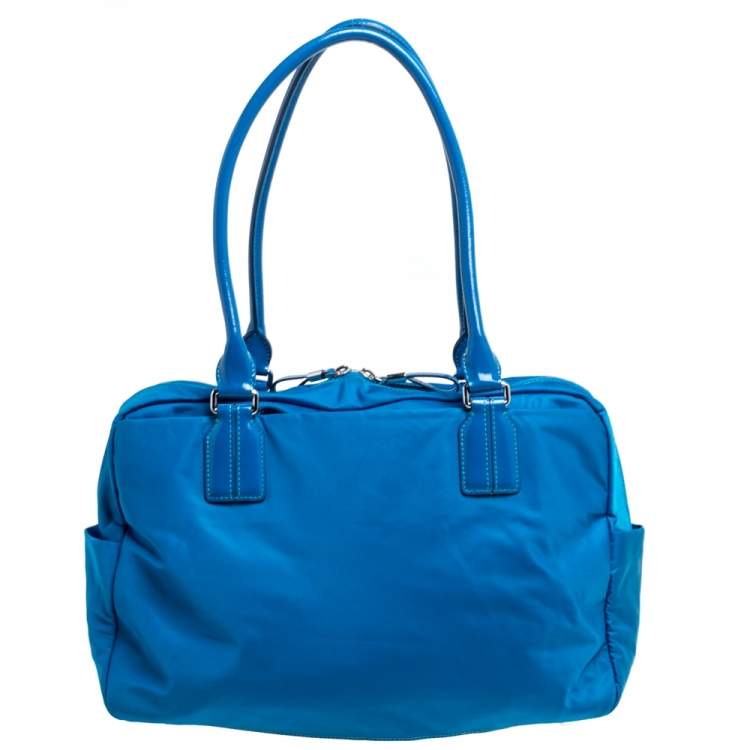 Pre Owned TUMI Azure Blue Nylon Double Pocket Duffel Bag
