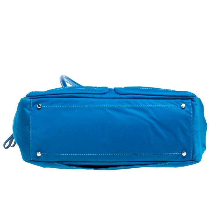 Pre Owned TUMI Azure Blue Nylon Double Pocket Duffel Bag