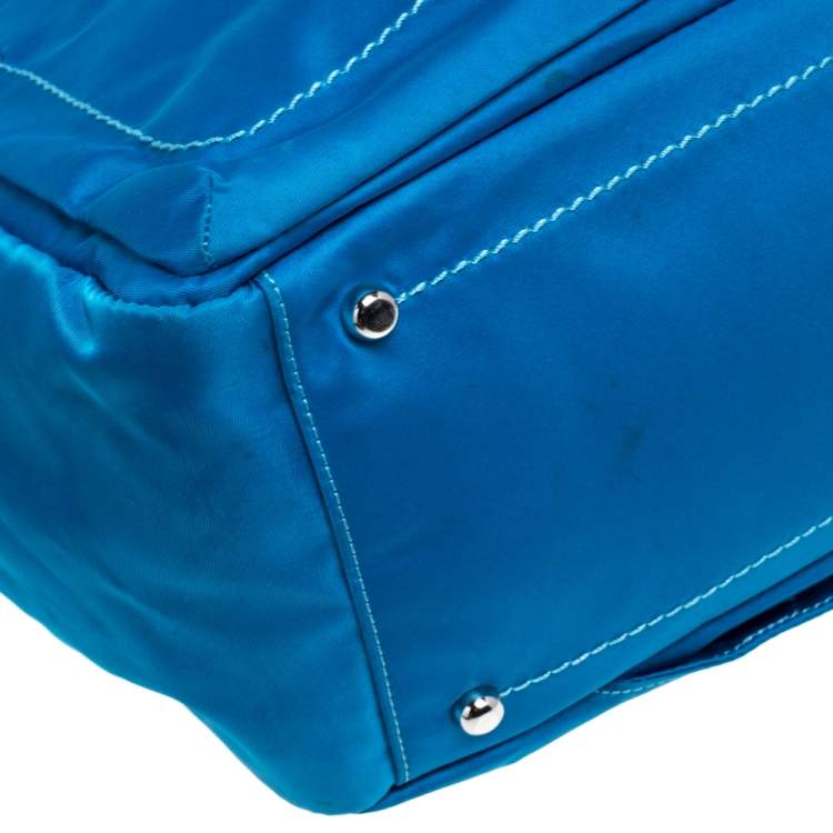 Pre Owned TUMI Azure Blue Nylon Double Pocket Duffel Bag