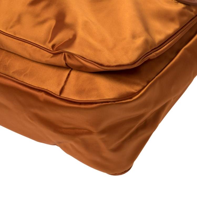 Pre Owned Tumi Orange Nylon Ashley Hobo