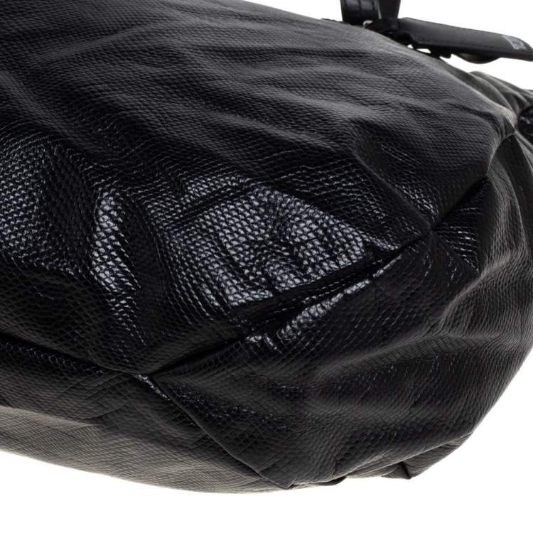 Pre Owned TUMI Black Python Effect Coated Fabric Lucerne Tote