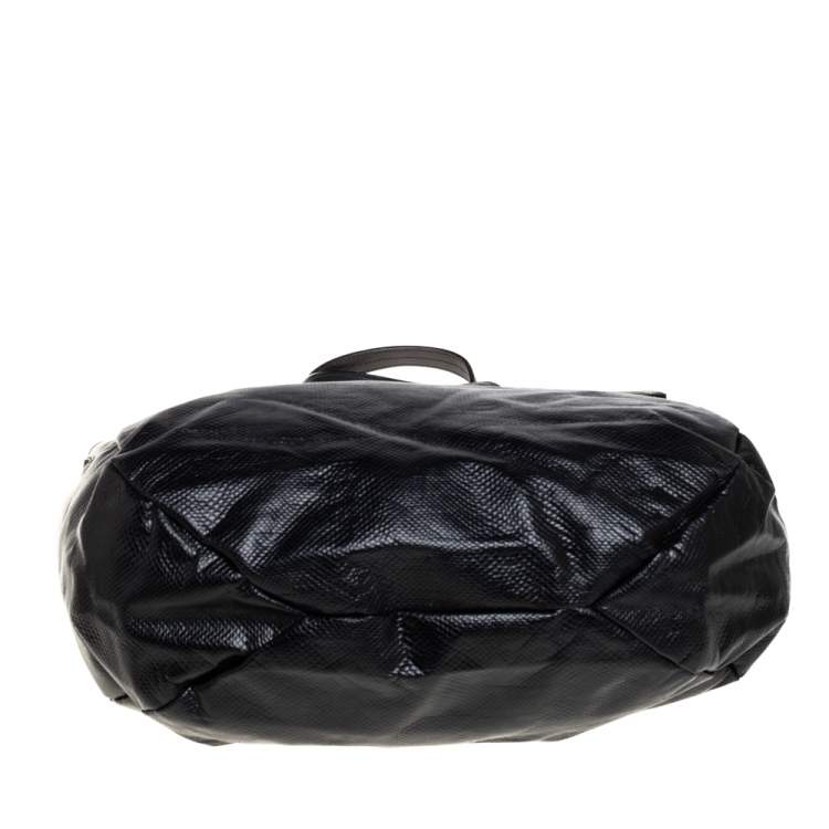 Pre Owned TUMI Black Python Effect Coated Fabric Lucerne Tote