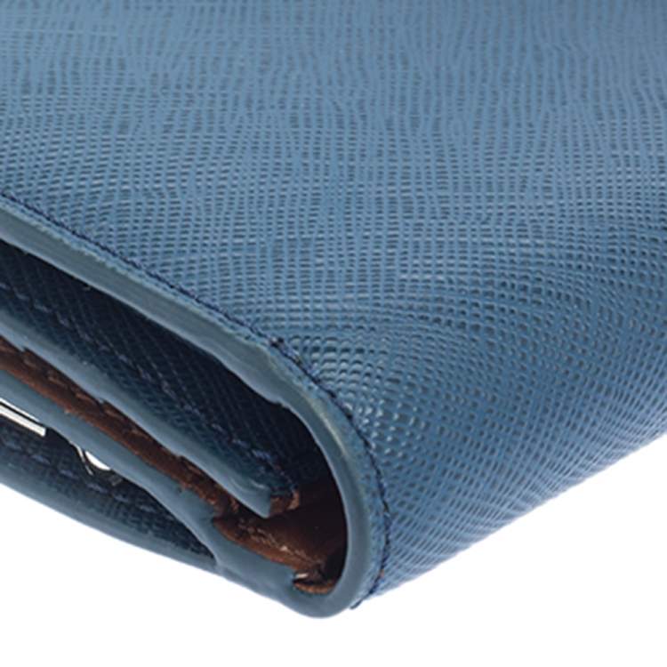 Pre Owned TUMI Blue Leather Kisslock Wallet