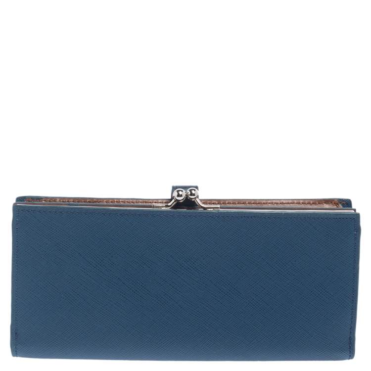 Pre Owned TUMI Blue Leather Kisslock Wallet