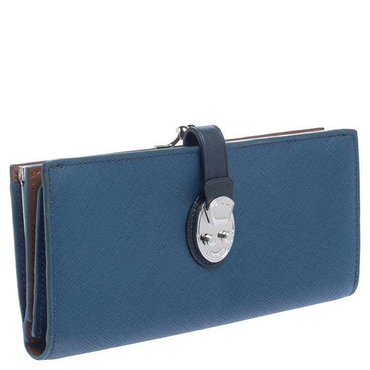 Pre Owned TUMI Blue Leather Kisslock Wallet