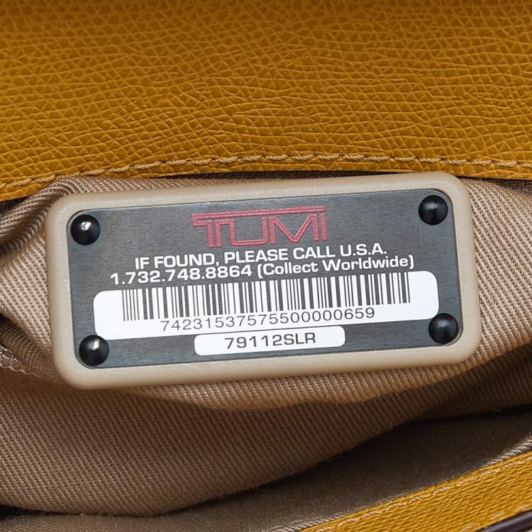 Pre Owned TUMI Yellow Leather Top Handle Bag
