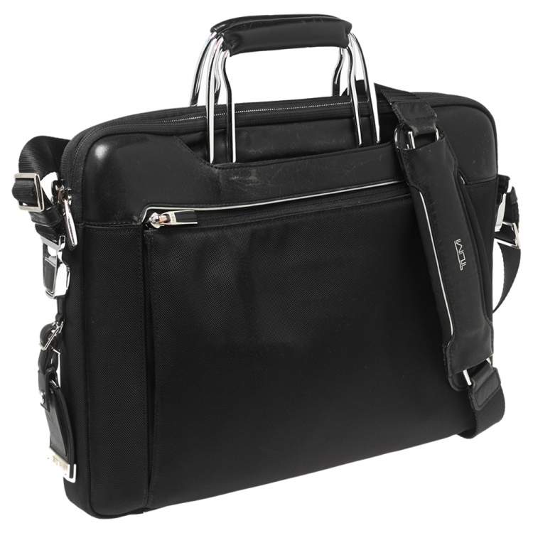 Pre Owned TUMI Black Nylon And Leather Hamilton Arrivè Briefcase